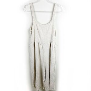 Slide Show Linen blend wide leg cropped overalls in a beige light weight size: 4